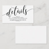 美しい結婚式のウェブサイトはエンクロージャカードを詳しく述べます エンクロージャーカード (正面/裏面)