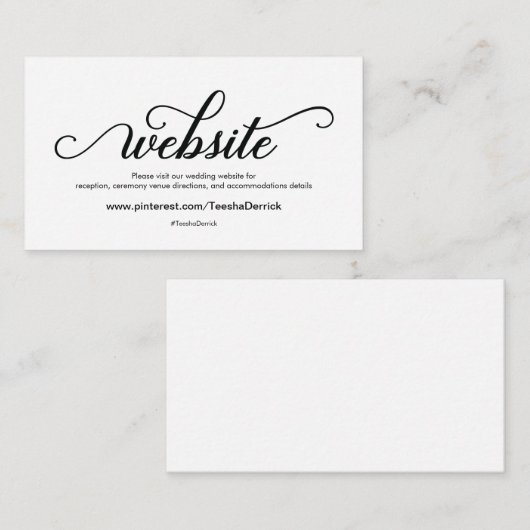 美しい結婚式のウェブサイトはエンクロージャカードを詳しく述べます エンクロージャーカード (正面/裏面)