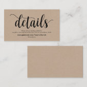 美しい結婚式のウェブサイトはエンクロージャカードを詳しく述べます エンクロージャーカード (正面/裏面)