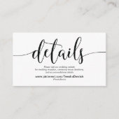 美しい結婚式のウェブサイトはエンクロージャカードを詳しく述べます エンクロージャーカード (正面)