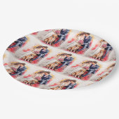 美しい結婚式のカップル 水彩画 ペーパープレート (アングル)