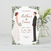 美しい結婚式の招待状のフライヤー 招待状 (スタンド正面)