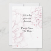 美しい結婚式の招待状、ピンクの花 招待状 (裏面)