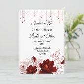 美しい結婚式の招待状, 赤い花 招待状 (スタンド正面)