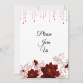美しい結婚式の招待状, 赤い花 招待状 (裏面)