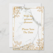 美しい結婚式の招待状, 金のラインアート 招待状 (裏面)