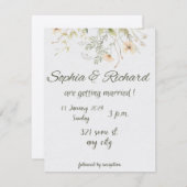 美しい結婚式招待状カード 招待状 (正面/裏面)