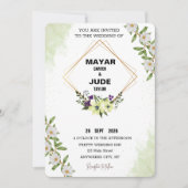 美しい結婚式招待状デザイン – 顧客への簡単 招待状 (正面)