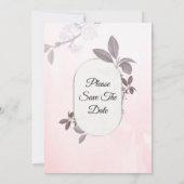 美しい結婚式招待状、ピンクのフローラ 招待状 (裏面)
