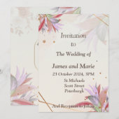 美しい結婚式招待状 紅葉 招待状 (正面/裏面)