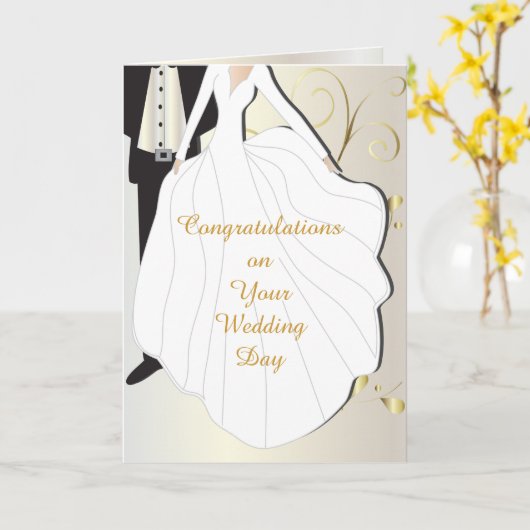 美しい結婚式 カード (黄色い花)