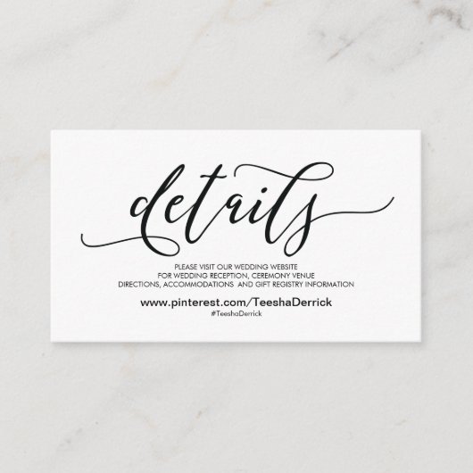 美しい結婚Webサイト詳細エンクロージャカード エンクロージャーカード (正面)