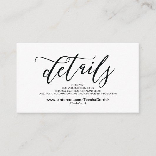 美しい結婚Webサイト詳細エンクロージャカード エンクロージャーカード (正面)