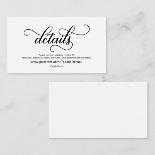 美しい結婚Webサイト詳細エンクロージャカード エンクロージャーカード (正面/裏面)