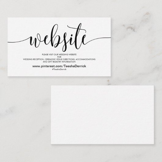 美しい結婚Webサイト詳細エンクロージャカード エンクロージャーカード (正面/裏面)