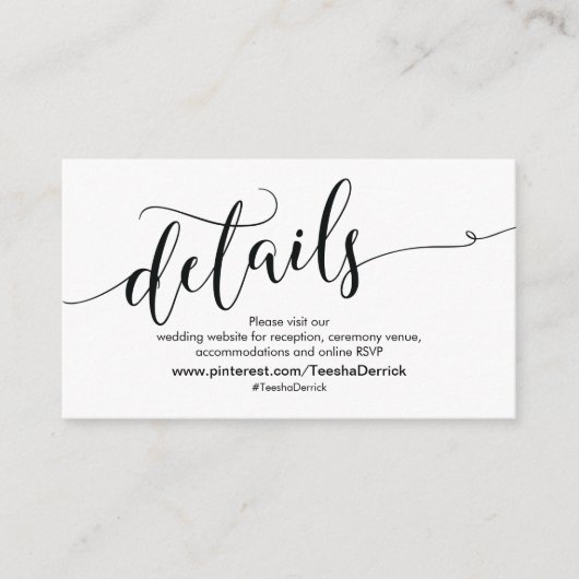 美しい結婚Webサイト詳細エンクロージャカード エンクロージャーカード (正面)