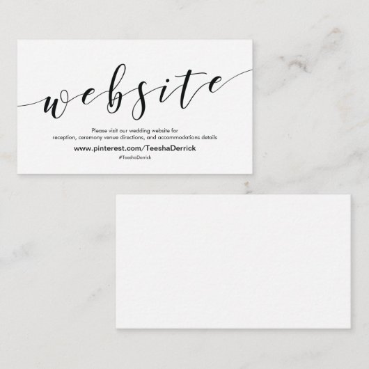 美しい結婚Webサイト詳細エンクロージャカード エンクロージャーカード (正面/裏面)