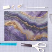 美しい結晶の地球がアメジストと金ゴールドに堆積 薄葉紙 (クラフト)