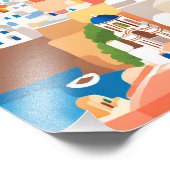 美しい絵を描サントリーニ島 フォトプリント            (角)