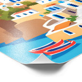 美しい絵を描サントリーニ島 フォトプリント            (角)