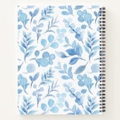 美しい絵を描手の青と白の植物 ノートブック (裏面)
