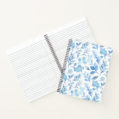 美しい絵を描手の青と白の植物 ノートブック (内部)