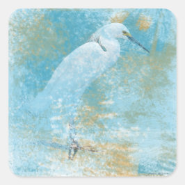 美しい絵を描雪雪のエグレ沿岸鳥 スクエアシール