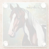 美しい絵を描馬 ガラスコースター (裏面)