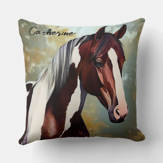 美しい絵を描馬 クッション (裏面)