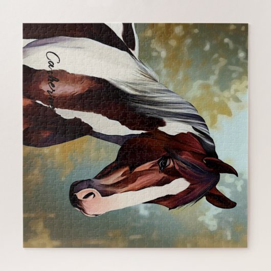 美しい絵を描馬 ジグソーパズル (横)