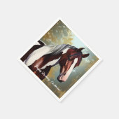美しい絵を描馬 スタンダードカクテルナプキン (角)