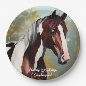 美しい絵を描馬 ペーパープレート (正面)