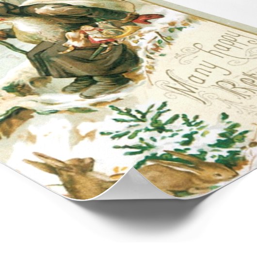 美しい絵画老年のサンタクロース ポスター (角)