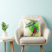 美しい緋色のタネガーの鳥アート クッション (椅子)