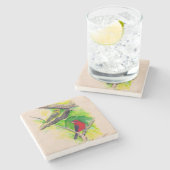 美しい緋色のタネージャ絵画ズ ストーンコースター (横)