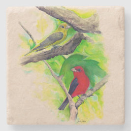 美しい緋色のタネージャ絵画ズ ストーンコースター