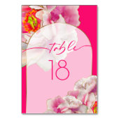 美しい緋色の牡丹フローラ テーブルナンバー (裏面)