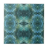 美しい緑および青のガラスモザイク タイル (正面)