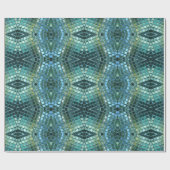 美しい緑および青のガラスモザイク ラッピングペーパー (フラット)