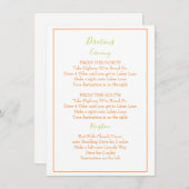 美しい緑とオレンジの案内 エンクロージャーカード (正面/裏面)