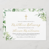 美しい緑とクロスの母賛美ズ 招待状 (正面/裏面)