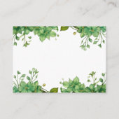 美しい緑とストライプ結婚詳細 エンクロージャーカード (裏面)