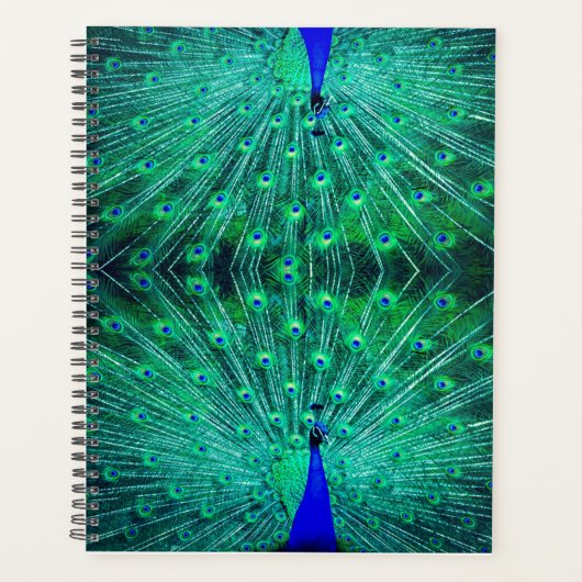 美しい緑と青とターコイズを特徴とする プランナー手帳 (正面)