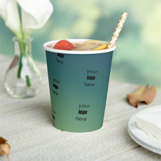美しい緑のグラデーションエレガントビジネス 紙コップ (インサイチュ)