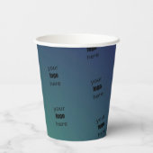 美しい緑のグラデーションエレガントビジネス 紙コップ (裏面)