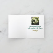 美しい緑のサンキューカード カード (内部)