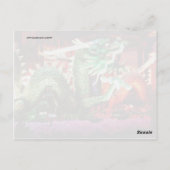 美しい緑のドラゴンアート彫刻 ポストカード (裏面)