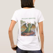 美しい緑のドラゴン Tシャツ (裏面)