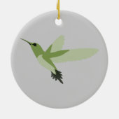 美しい緑のハチドリ セラミックオーナメント (裏面)