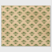 美しい緑のビンテージクリスマス ラッピングペーパー (フラット)